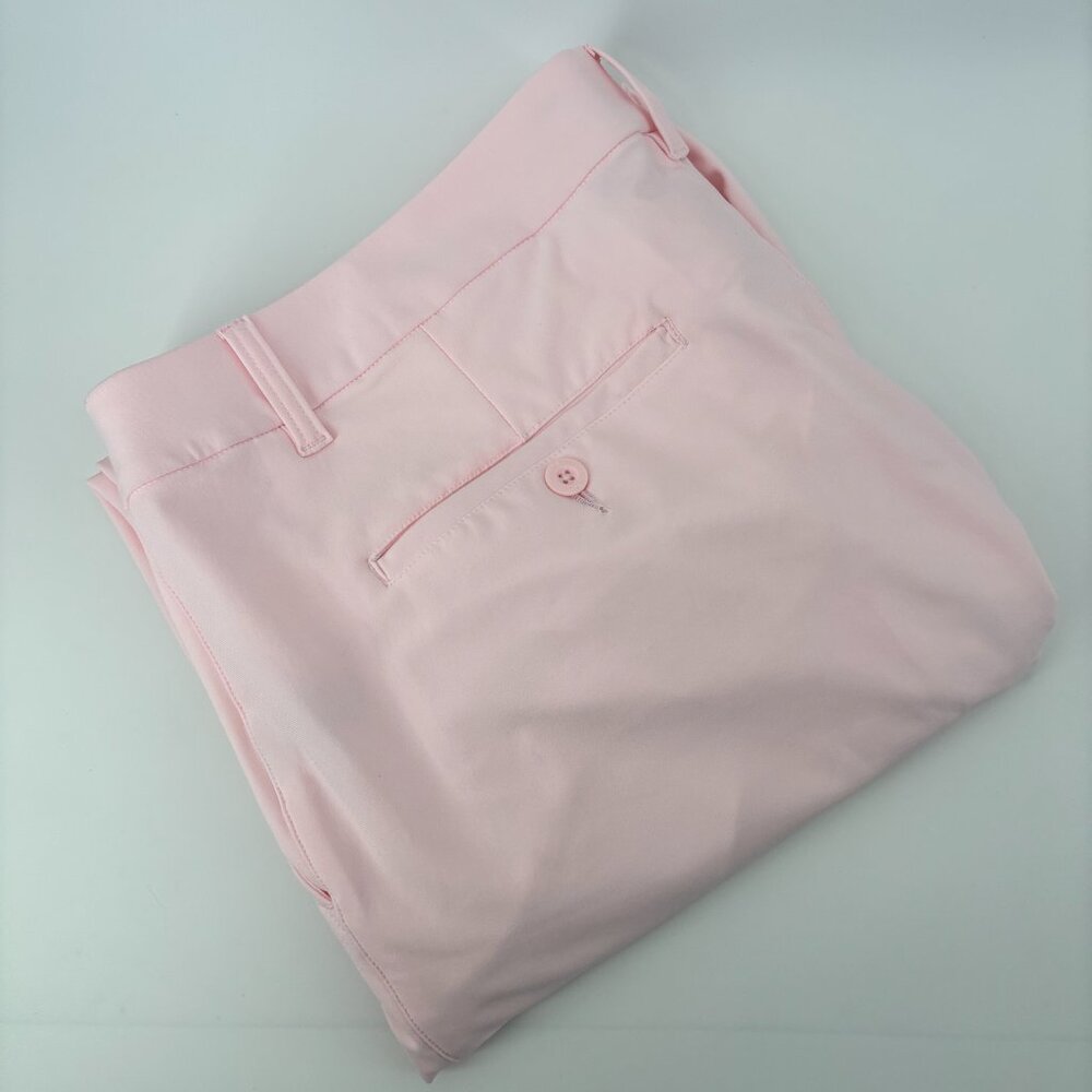 Straight Down Mens Pink Straight Leg Performance Golf Chinos Size‎ 40x32